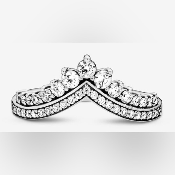 ❤️Pandora Princess Wishbone Ring. Size 64 Size 10.75 Stamped 925 Sterling Silver - Picture 1 of 4
